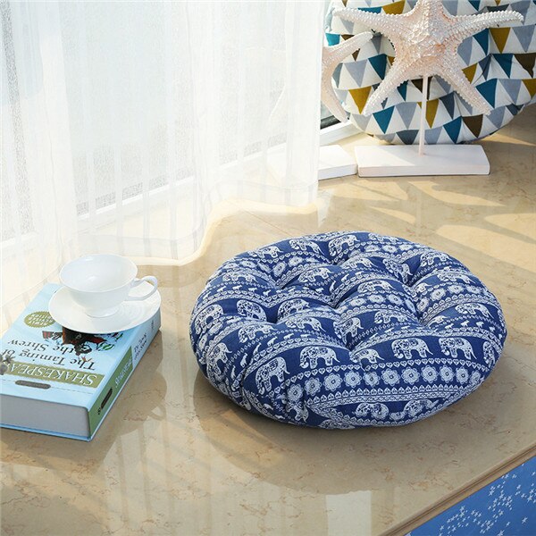 40Cm Modern Lounger Minimalism Floor Cushions Round Comfortable Print Flower Seat For Kids Home Office Soft Pillow: 10