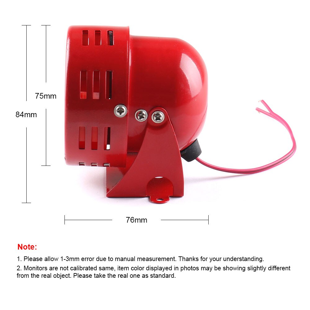 1 Pcs Car Air Raid Siren Horn Electric 12V 105dB Sound Alarm Loud Fire Security Rescue For Car Truck Motorcycle Bicycle