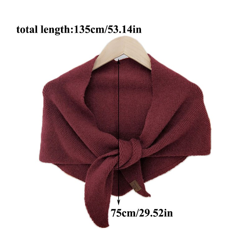 Women's Scarves Wool Knitted Triangle Scarf solid warm Autumn Winter Double-Sided Neckerchief wear Shawl wrap Neck Collar Scarf