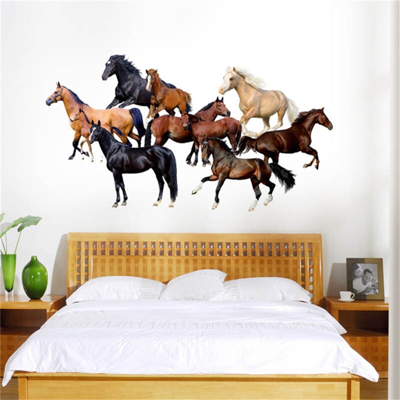 Hest væg klistermærker hjemmekontor studie soveværelse stue sofa baggrund tapet vægmaleri kunst til børneværelset indretning