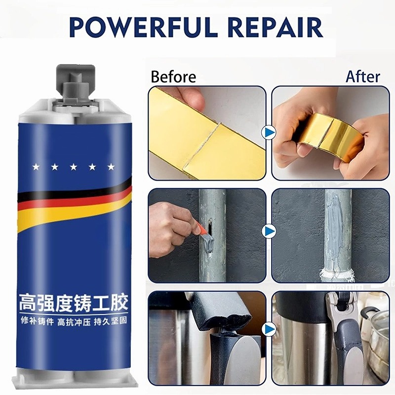 AB Casting Repair Glue Kaltschweißkleber Metallreparaturkleber für Metallgussdefekt Hochtemperaturbeständiges flüssiges Dichtmittel