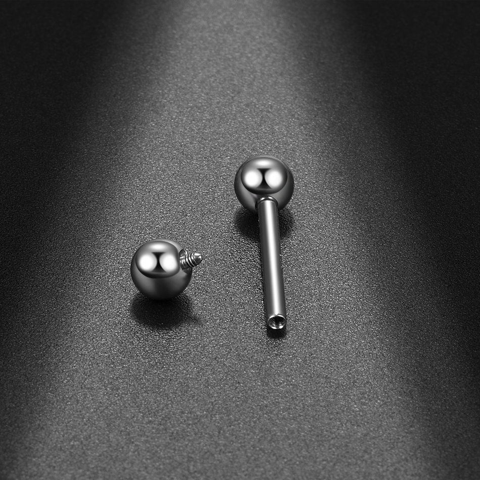 Piercings de lengua de titanio con rosca interna, barra Industrial, anillo para lengua, barra, oreja, Tragus, hélice, joyería para el cuerpo, 1 ud.