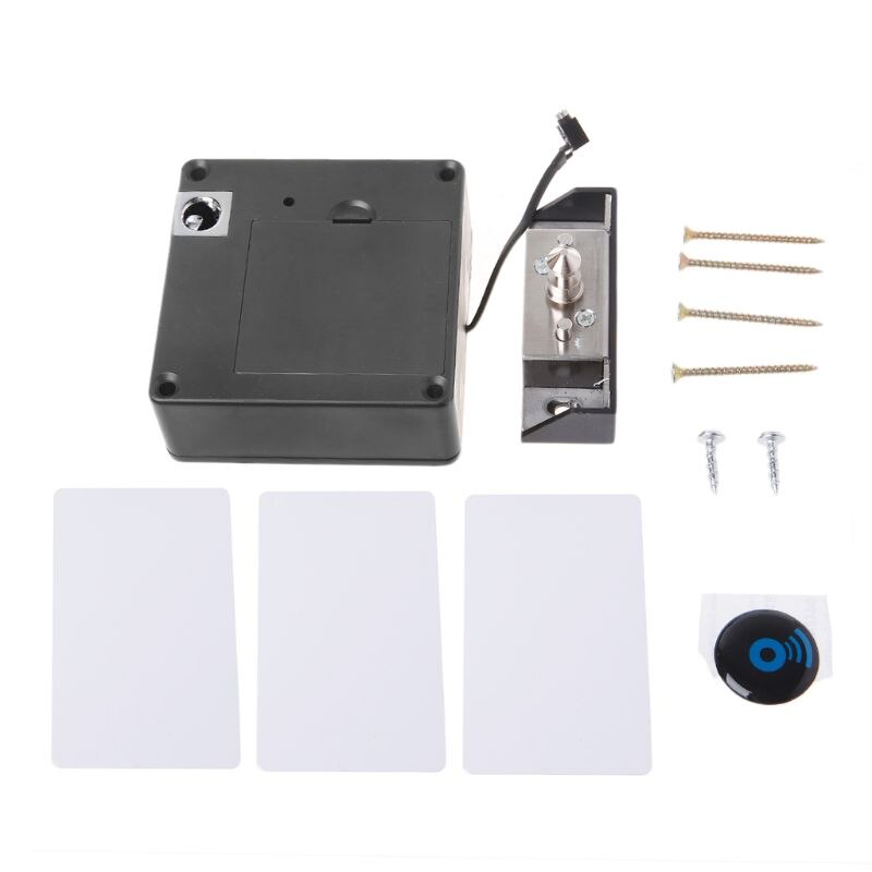 1Set Cabinet Locks Invisible Electronic RFID Lock Hidden Keyless Drawer Door Locks Sensor Locker Cabinet Lock: 3 card