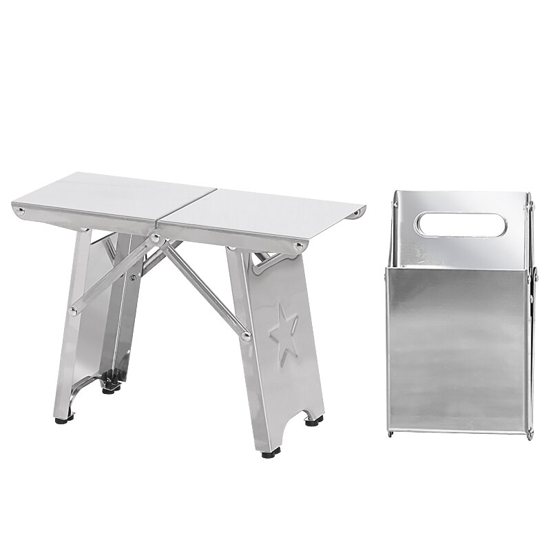 Folding Rvs Mini Viskrukje Picknick Stoel Tuin Kruk Draagbare Wandelen Strand Reizen