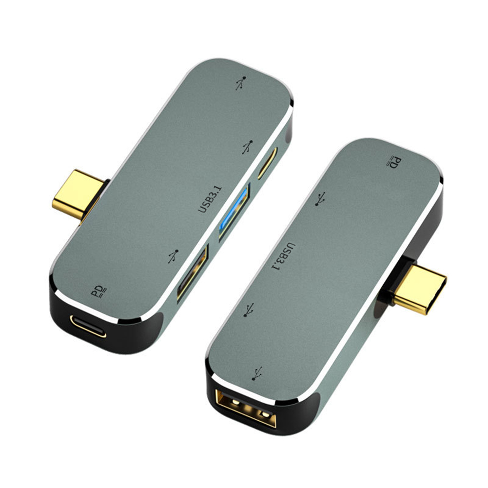 PC Computer Type-C Extension Hub 3.55mm Jack PD100W USB3.0/USB2.0/USB3.1 HDMI-Compatible USB Extender