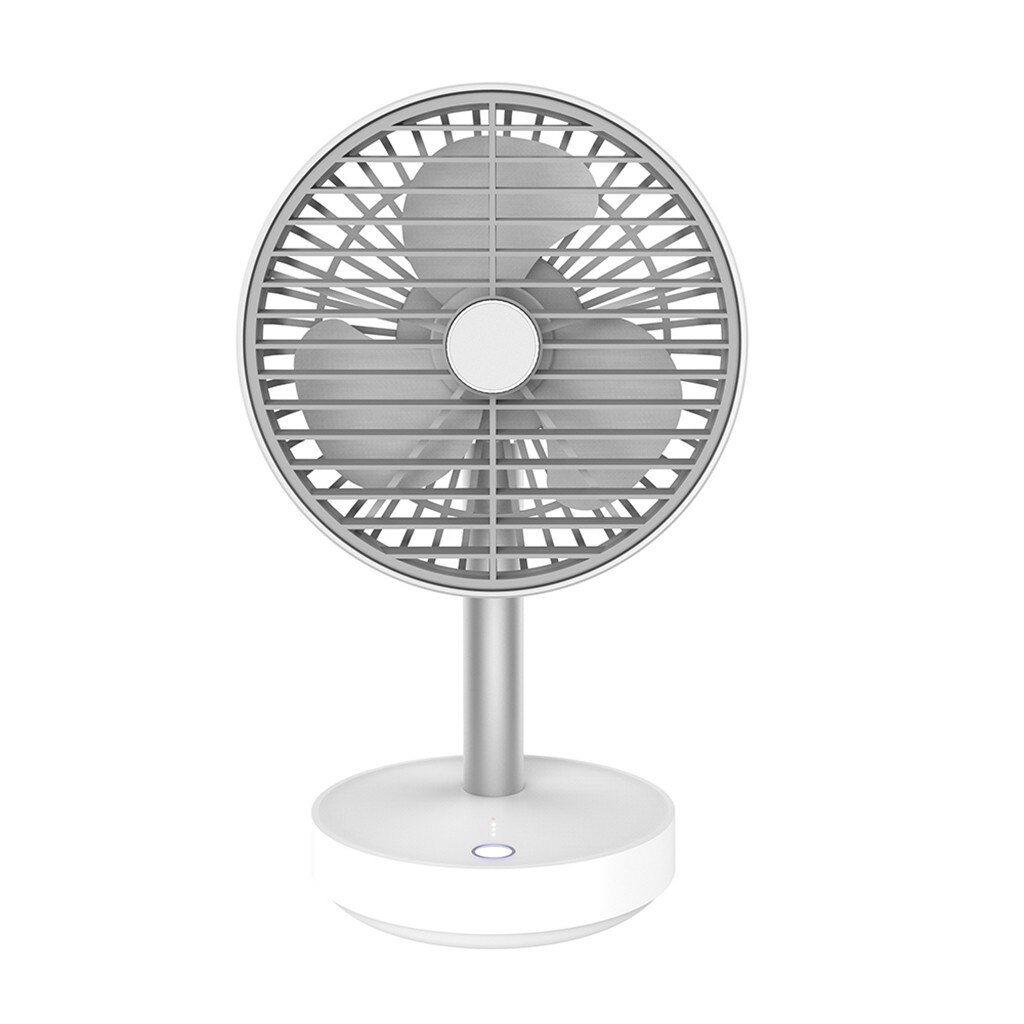 Protable Colorful Smart Home Portable Multi-function Mini Desktop Fan USB Mini Electric Fan Table Fan 4-Speed Wind Adjustable: WH