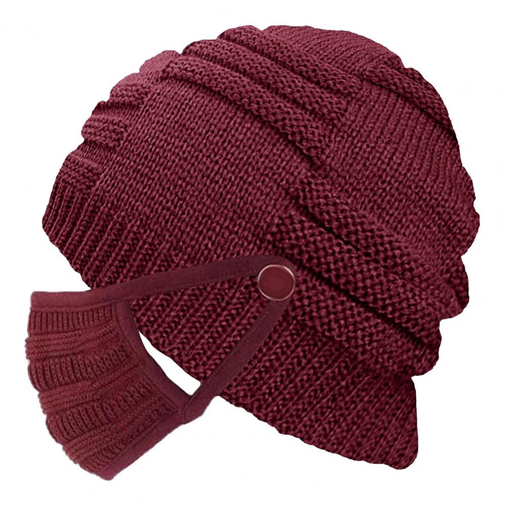 Gebreide Muts Unisex Winter Gebreide Muts Warm Cap Met Gezicht Cover Winddicht Beanie Hoofddeksels