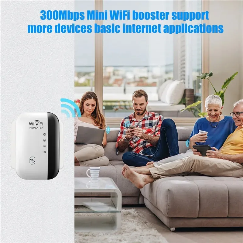 300Mbps Wireless WIFi Repeater 2.4G Router Wifi Range Extender Wi-Fi Signal Booster 802.11N Network Card Adapter for Office PC