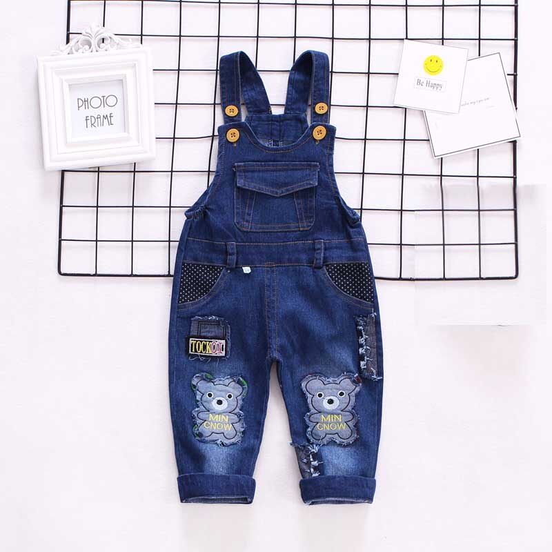 Ienens 1-3Y Baby Overalls Jongens Meisje Jeans Tuinbroek Peuter Infant Denim Lange Broek Kids Jongen Jeans Jumpsuit Kinderen Broek: 9-12M