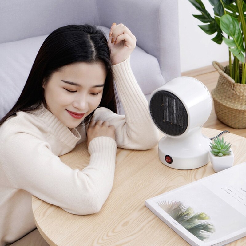Desktop Electric Heater Winter Home Office Table Wind Warmer Machine Portable Mini Energy Saving Desk Fan