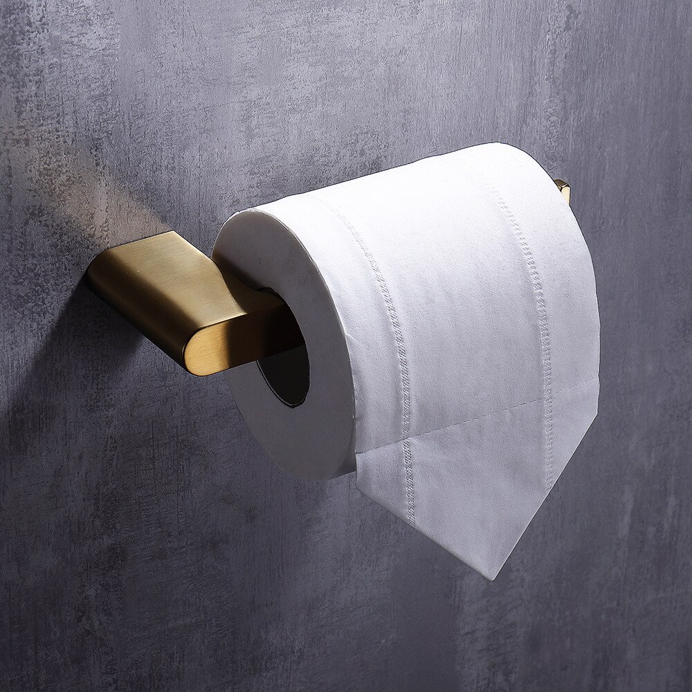 Skjult rustfrit stål børstet guld toilet toiletrulleholder håndklædestativ 25218