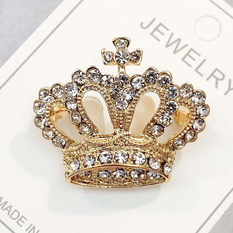 Mode Kristal Broche Luxe Retro Kroon Badges Voor Vrouwen Strass Pin Broches Meisje Bruiloft Corsage Kleding Decor 1Pc