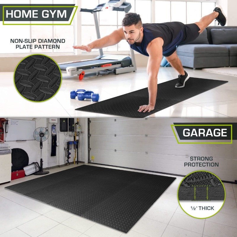 12 st gymskummattor av eva-lövträ, golvmattor för yoga och fitness, halkfri, tjockare, stötdämpande 30*30cm