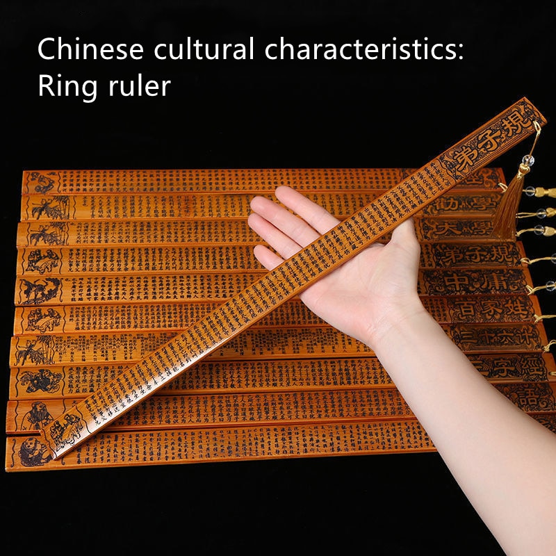 Chinese Cultural Characteristic Ruler Measurement Caution Ruler Jiechi Wooden Metric Rule Precision Double Sided Measuring Tool