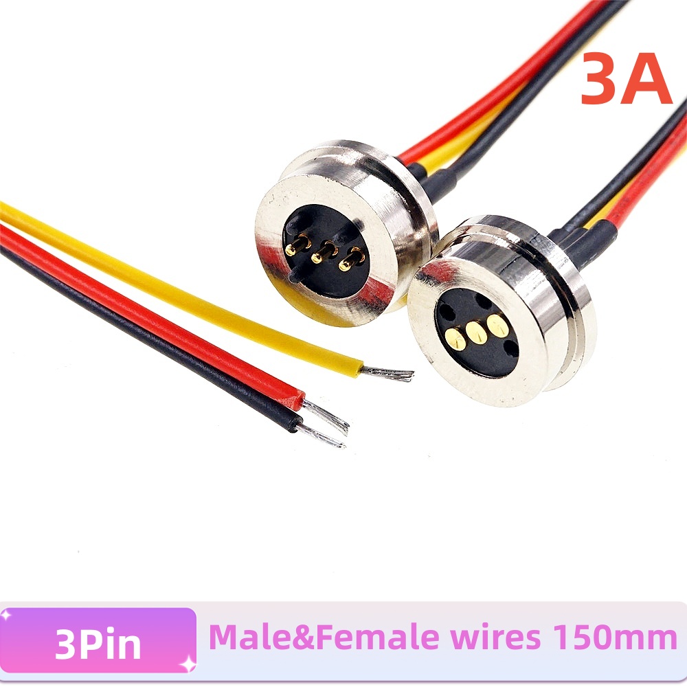 1 par de conector Pin Pogo magnético de forma Circular 1, 2, 3, 4, 5 polos, sonda macho hembra, perfil redondo de carga de energía CC: Blanco