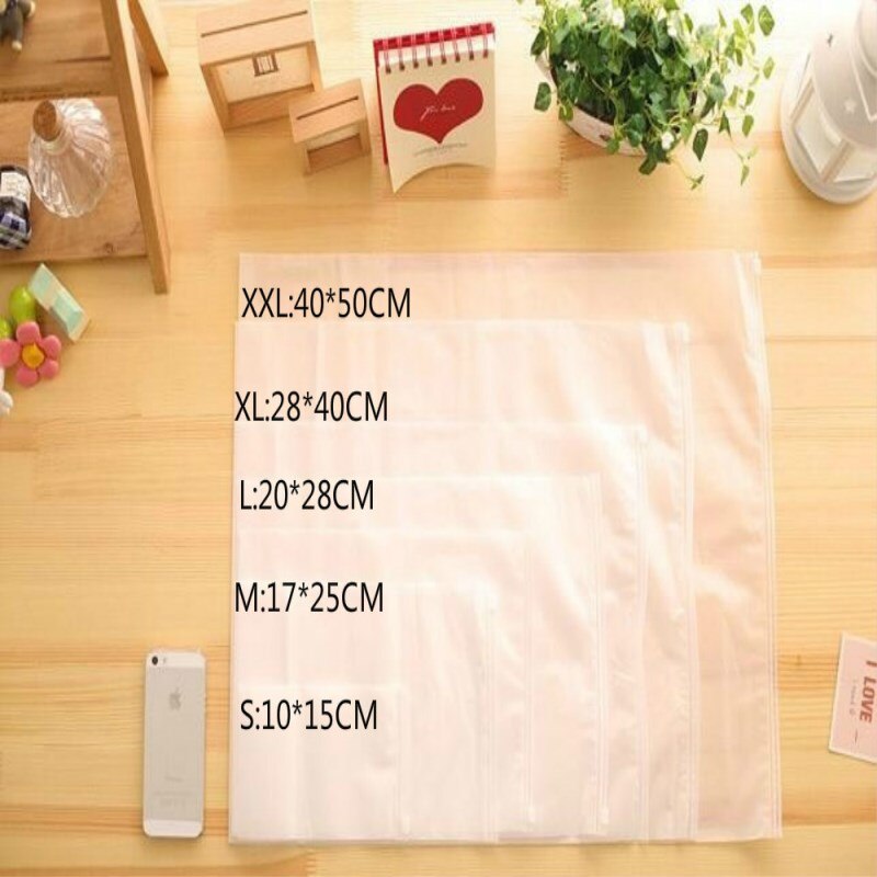 Portable Travel Set Cosmetics Clothes Lingerie Bag Transparent Plastic Storage Bag Self Sealed Zipper