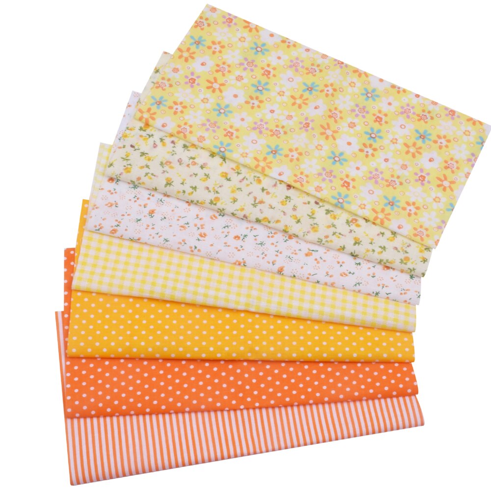 20x25cmFloral Plaid Stripe Cotton Fabric,Sewing Quilting DIY Patchwork Fabric Bundle, Handmade Cloth: 19 7pieces