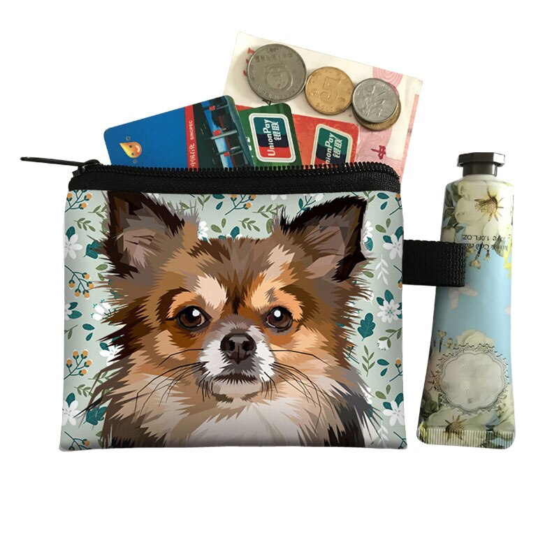 Cute Dog Chihuahua Mom Coin Purse Women Mini Wallet Lovely Dog Purses and Handbag Mini Lipstick Bags