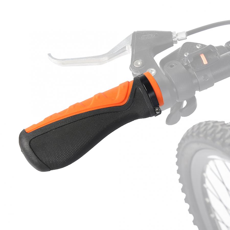 1 Pair Bike Handlebar Grip Rubber Handlebar Grips Anti-Slip Ergonomic Bike Grips Orange Black Ultralight Cycling Handlebar