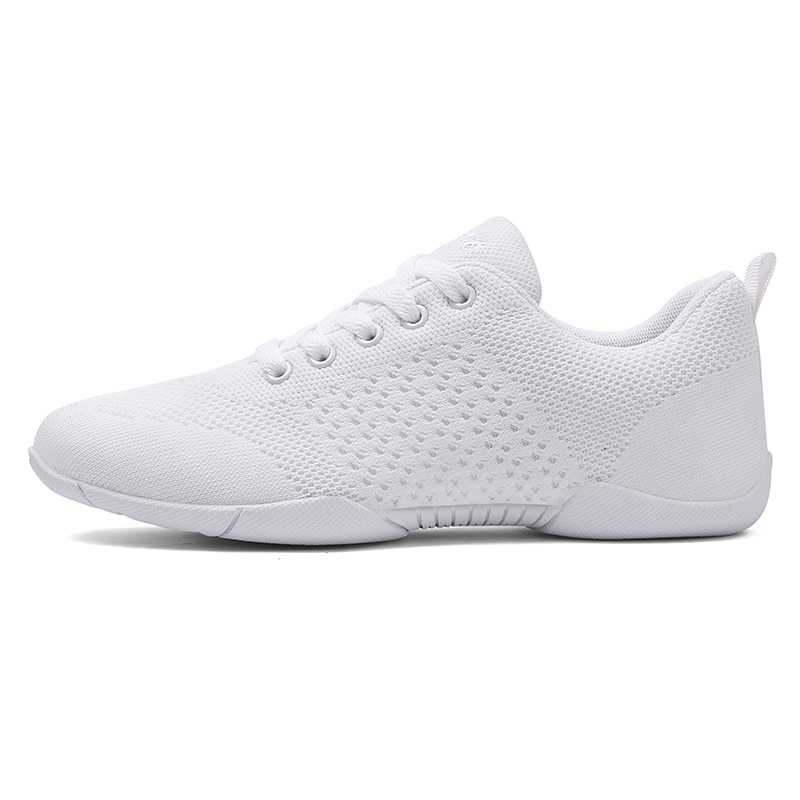 White Aerobic Shoes Children's Adult Fitness Shoes Gymnastics Sports Dance Shoes for Women Cheerleading Shoes Women's Square