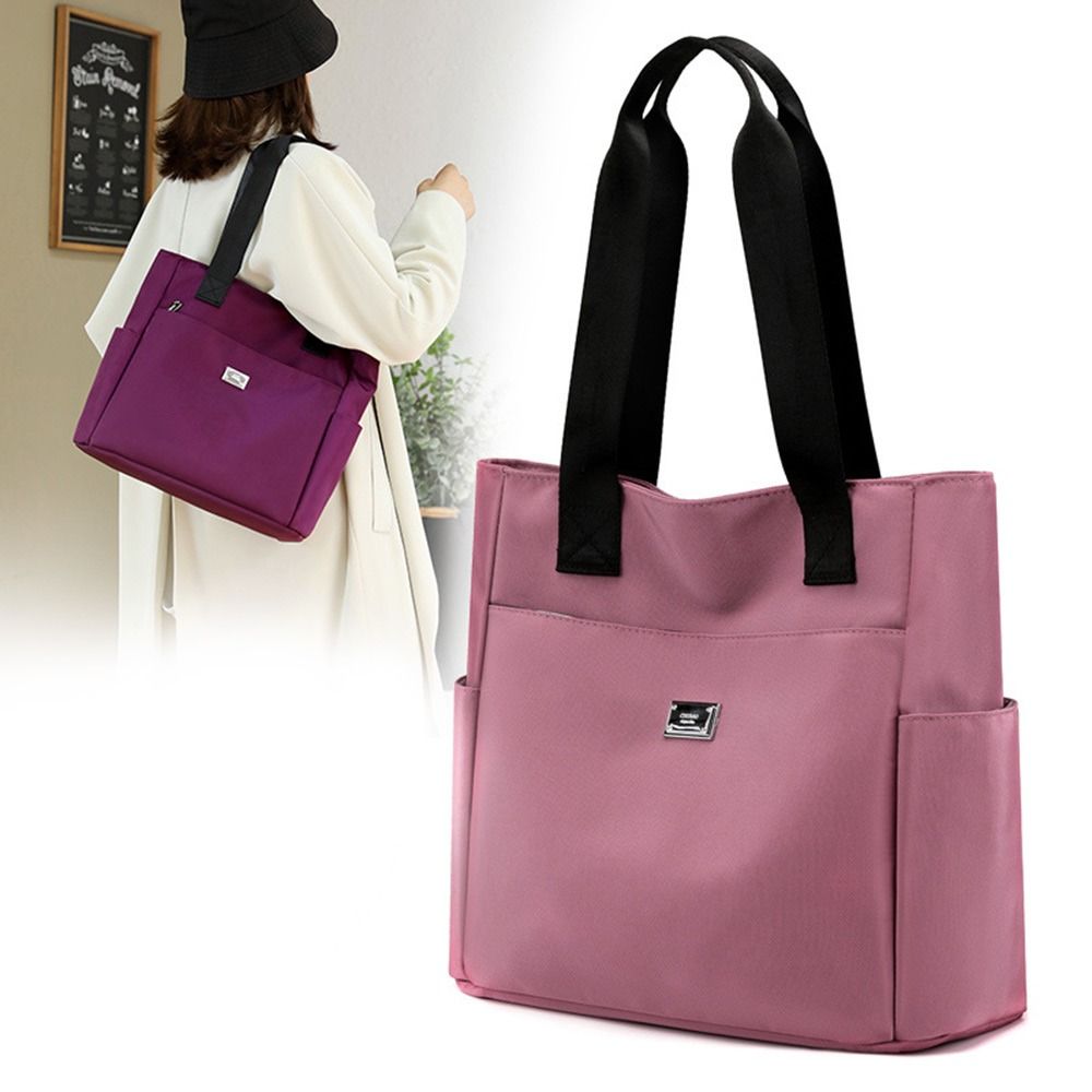 Bolsa tote de mão de grande capacidade, de alta qualidade, leve, à prova d'água, de nylon, bolsa de ombro para trabalho, escola e viagem, bolsa de ombro
