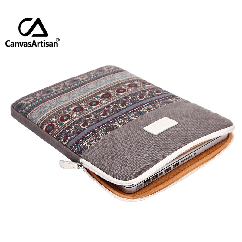 Canvasartisan top canvas laptop sleeve tassen 11 12 13 inch zachte notebook aktetas 13.3 surface pro 3 tassen