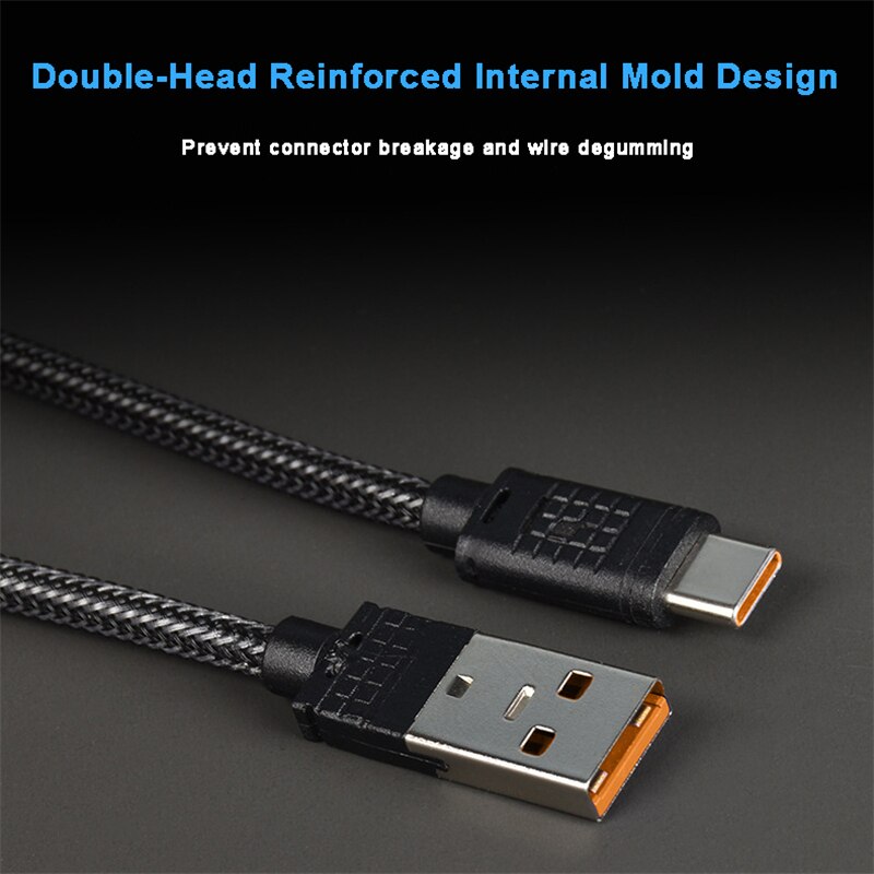 6.5A Supervooc Snelle Opladen Gevlochten Type-C Datakabel Voor Oppo Vinden X2 Pro Reno 4 Ace Realme Oneplus nord 8 Pro 8T 7 Pro 7T 65W