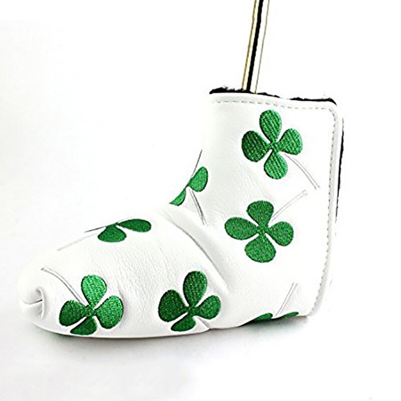 Voor Golf Hoofd Covers Pu Club Accessoires Putter Cover Voor Blade Putter Head Covers Klavertje Vier Borduurwerk