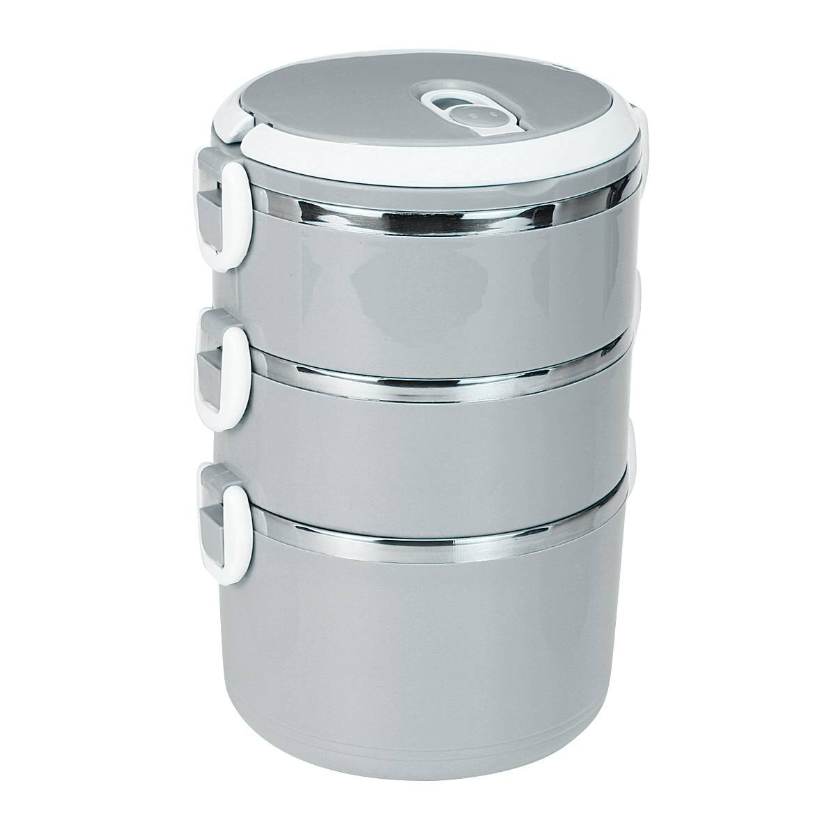 Bento lunchbox draagbaar roestvrij staal thermisch geïsoleerd maaltijd per voedselcontainer keuken lunchbox voor kinderen kinderen volwassenen: 3 lagen blauw