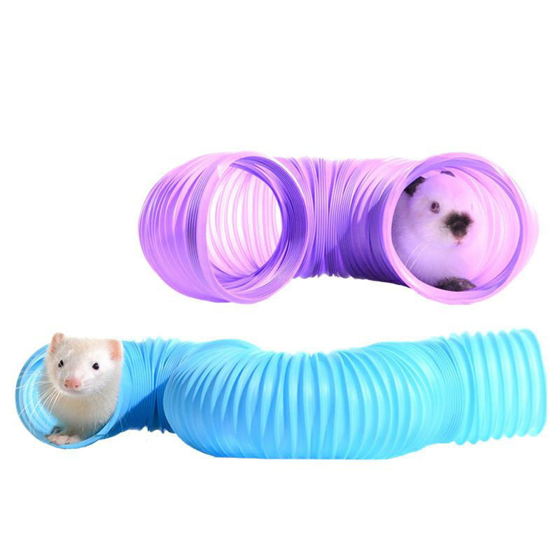 Hamster teleskopkanal kanin marsvin tunnel legetøj pink pipe lille kæledyr spil legetøj unikt