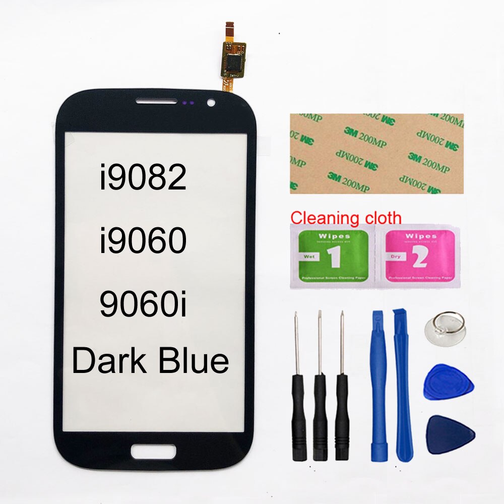 Voor Samsung Galaxy Grand GT i9082 i9080 Neo i9060 i9060i i9062 i9063 Touch Screen Digitizer Touch Panel Voor Glas Lens sensor: Dark Blue And Tools