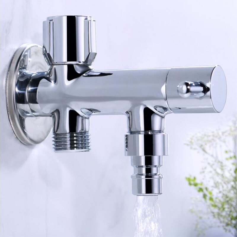 Brass Kitchen Bathroom Accessories Double Outlet Angle Valve for Shower Head Toilet Basin Water Heater Angle Valves Water Tap