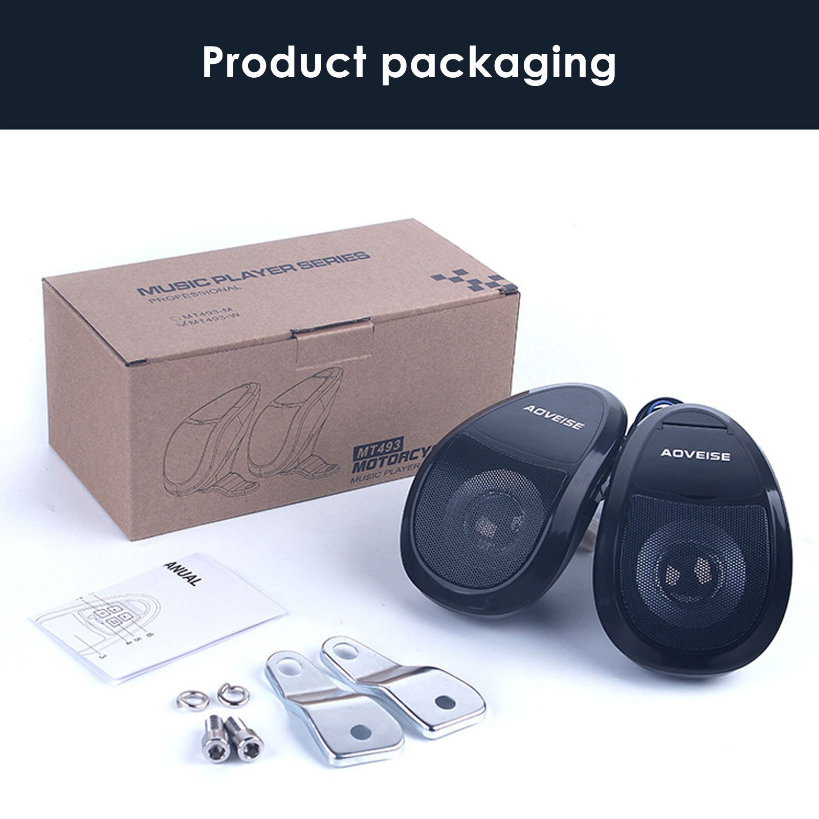 Amplificateur Audio Bluetooth pour moto, étanche, stéréo , Scooter, haut-parleur U Disk, Radio FM, accessoires de lecteur MP3