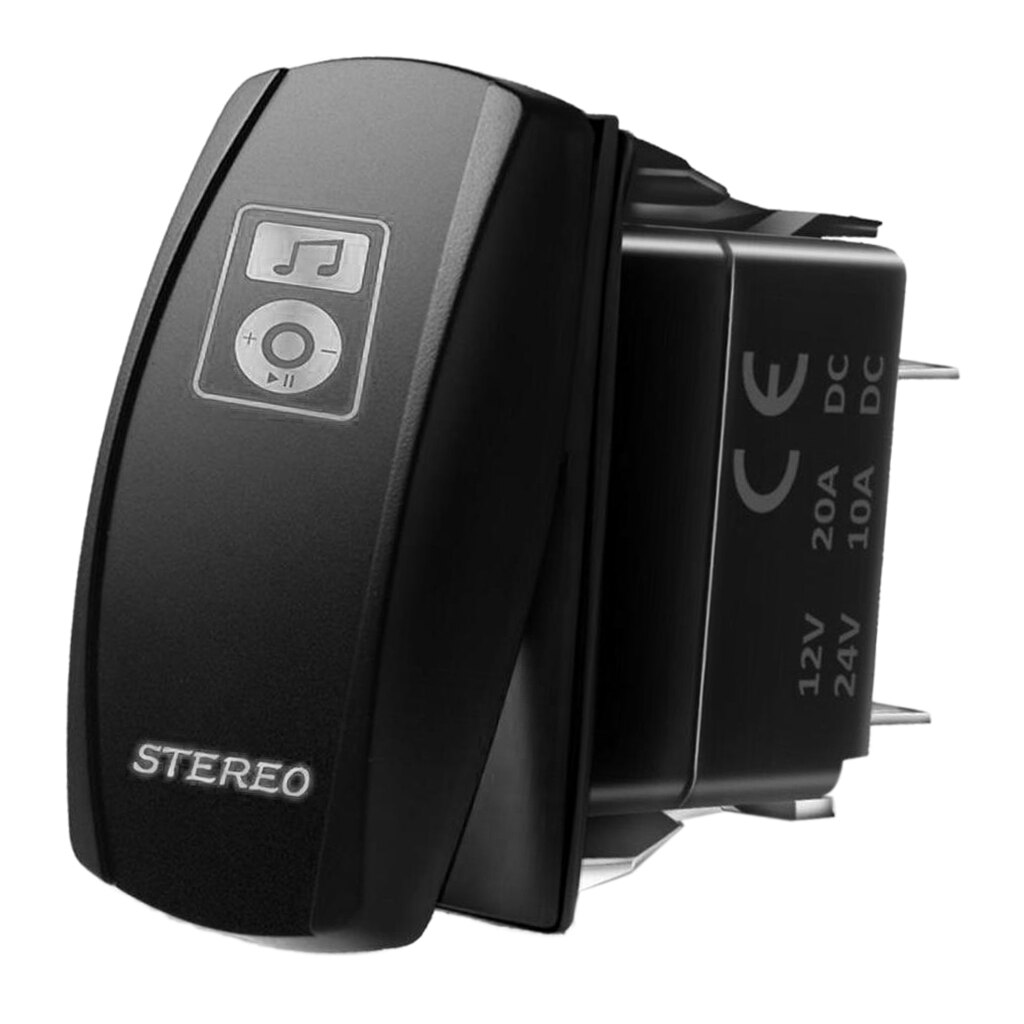 Car Stereo Rocker Switch ON-OFF LED Downlight Plastic Switch