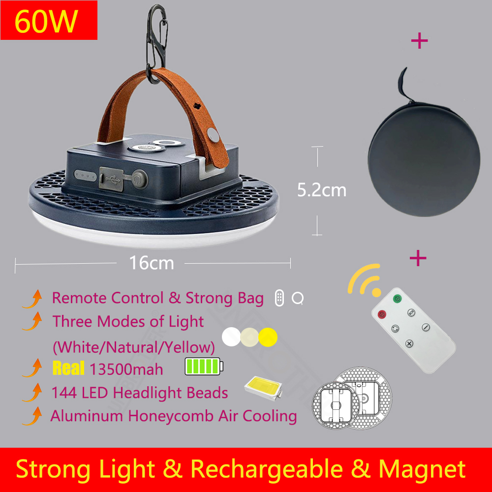 13500Mah Oplaadbare Sterke Licht Camping Lantaarn 21700 Batterij Buiten Waterdicht Kampeerlicht Afstandsbediening Case Tent Lamp: 2.5W