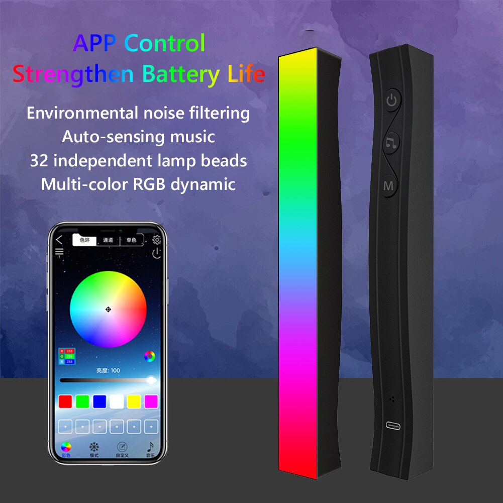 RGB Voice Activated App Control Light Bar Desktop Timing Ambient LED Lamp Strip 213 Changing Modes LED Bar Light Decoration
