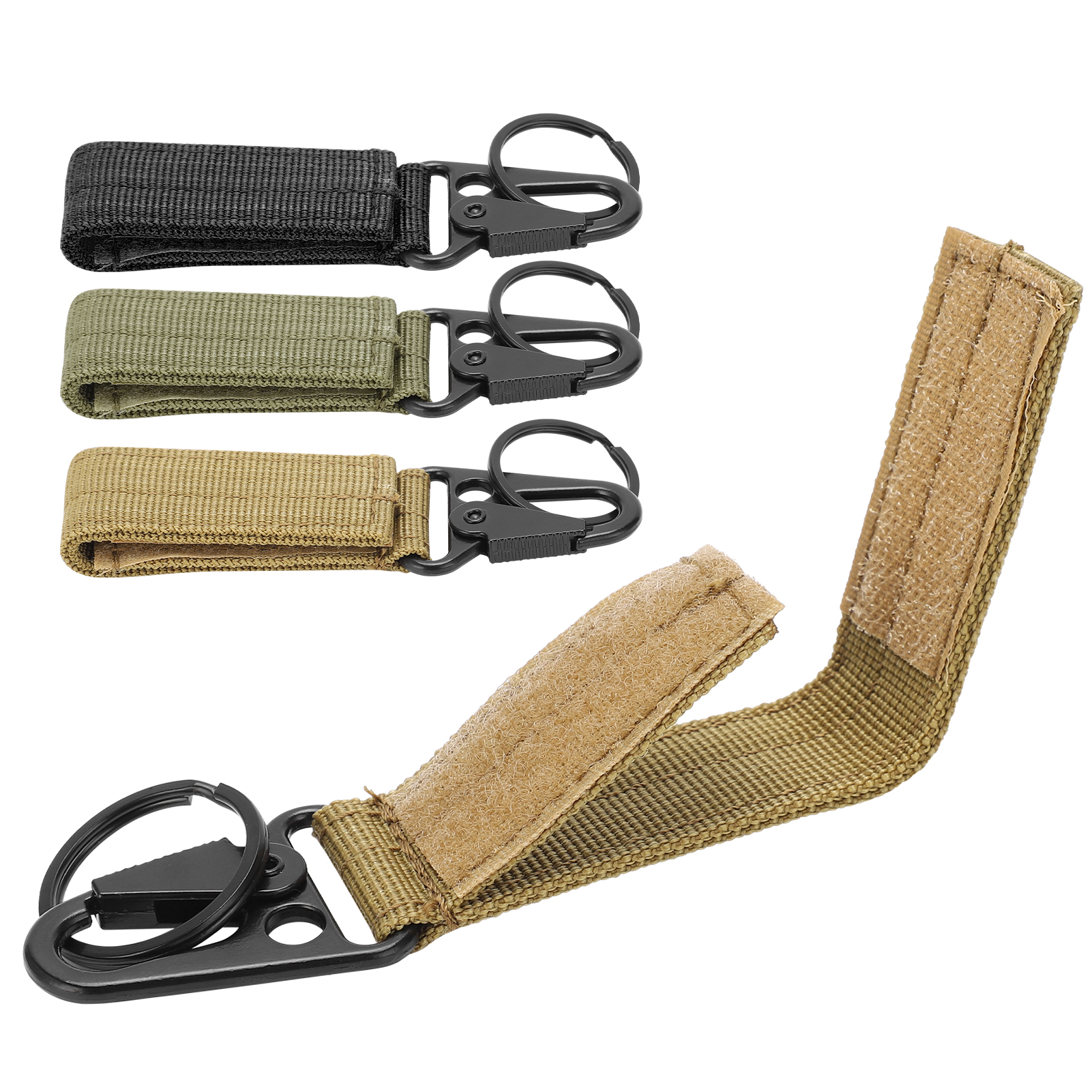 Porte-clés de ceinture d'extérieur, mousqueton, sangle à crochet et boucle, porte-clés, clip, cintre