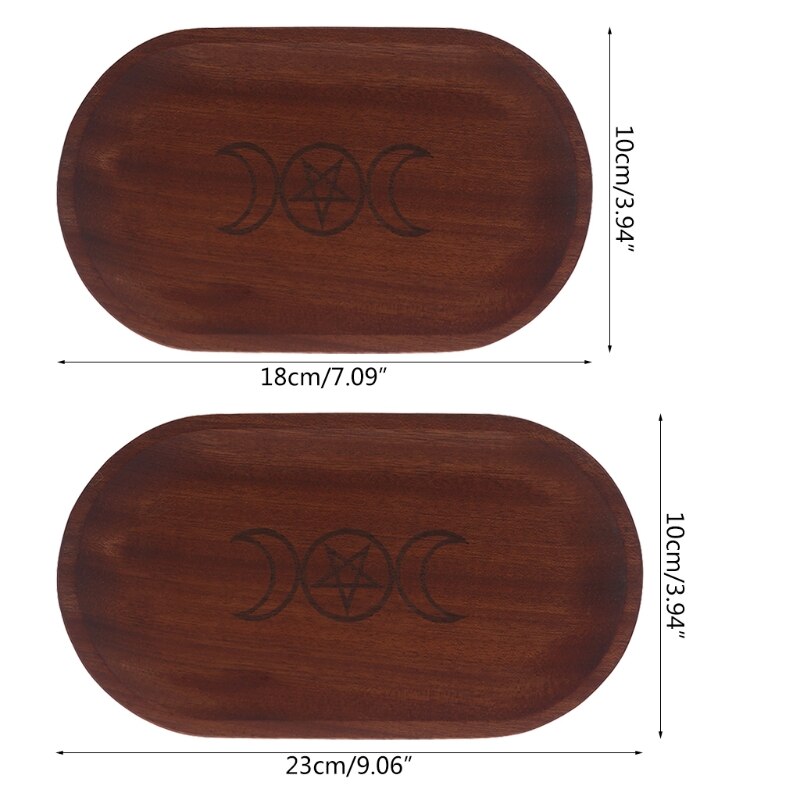 Mini Serving Trays Oval Wood Natural Dessert Cup Plate Small Wooden Cheese Plates for Jewellery Key Coin Tableware Decor