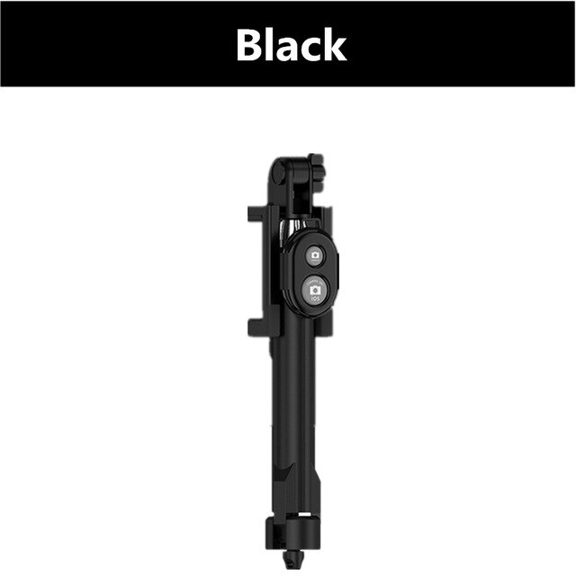 Stativ monopod selfie stick bluetooth med knapp pau de palo selfie stick för iphone 6 7 8 plus för huawei xiaomi android telefon: Svart
