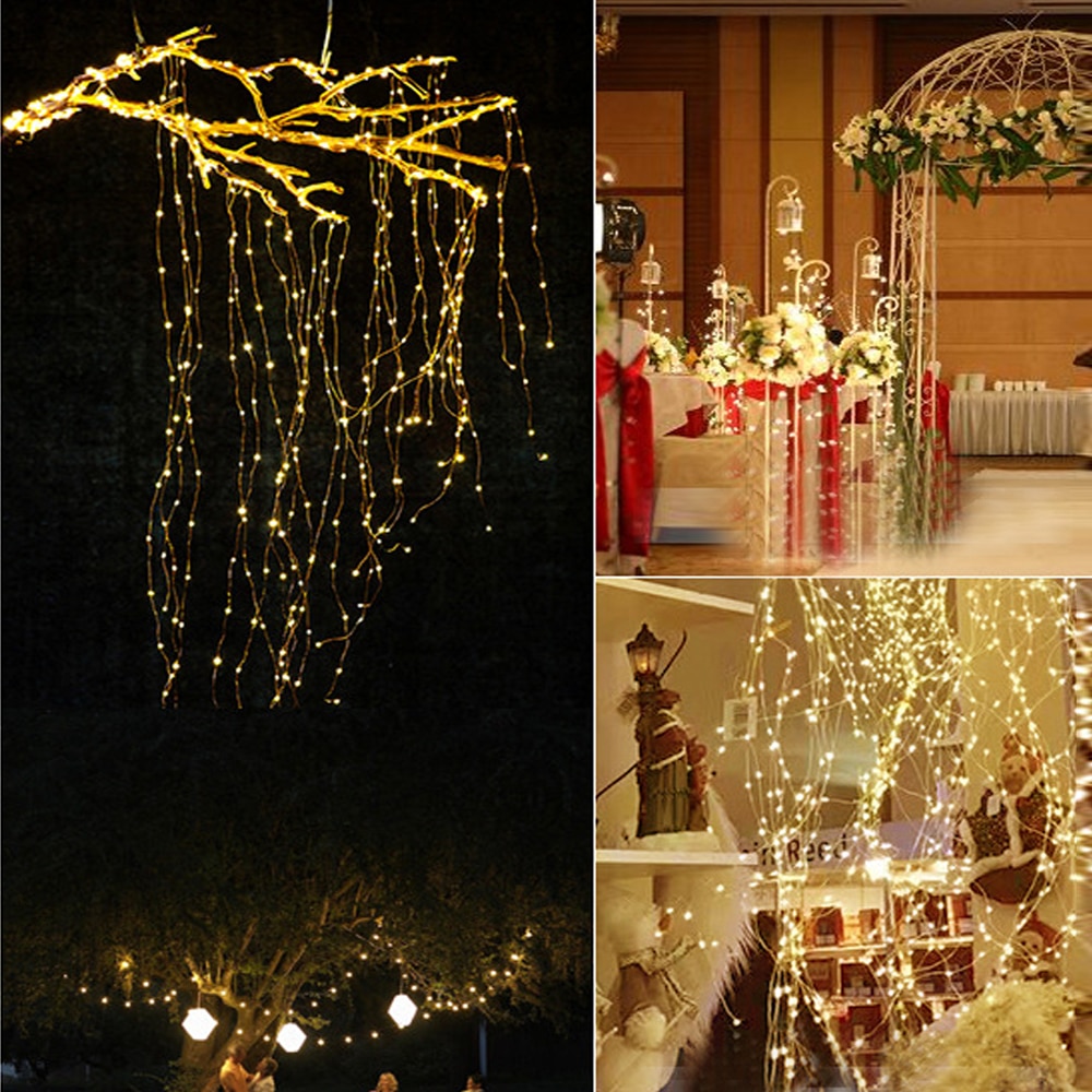 600 LEDs Vines lights Copper Wire Branch lights led fairy string lights Plug-In Adapter Cafe Christmas Wedding Party Decoration
