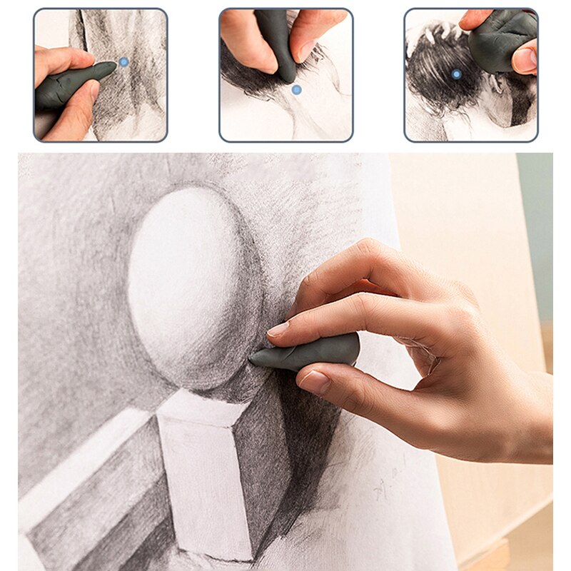 Deli 4 stk kneadable art erasersoft plast gummi tegning maleri skitse værktøjer leverer blyant viskelæder til børn