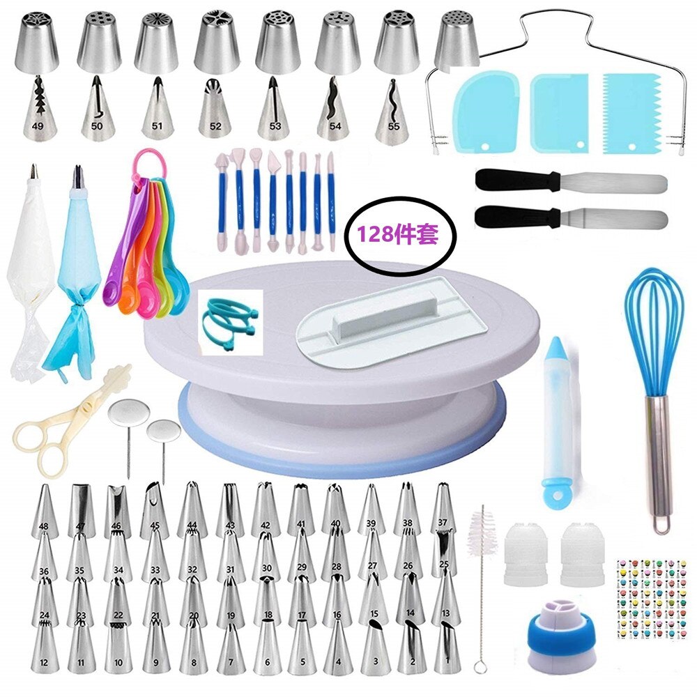 285 Pcs Cake Turntable Cake Decorating Tools Kit Rotary Table Baking Tool Piping Nozzle Piping Bag Set Baking Supplies Sets: C2309