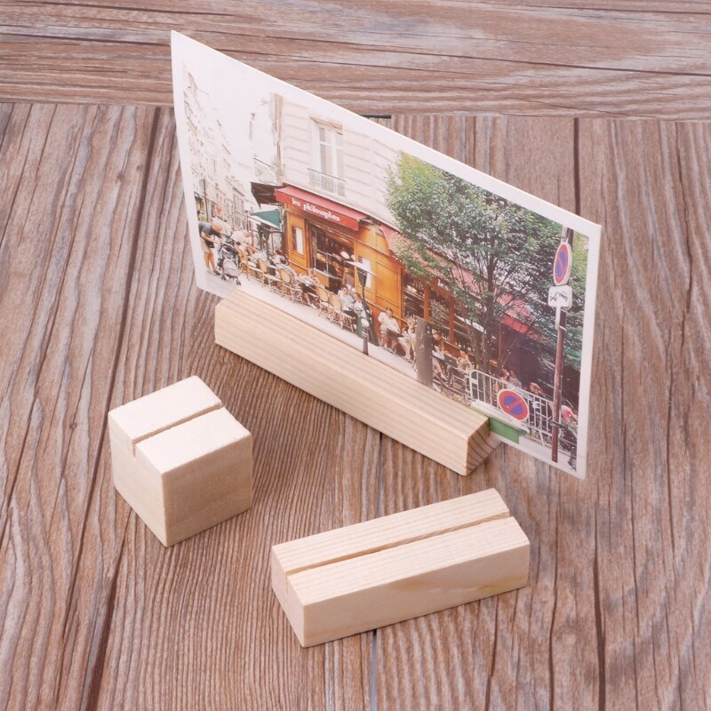 ULTECHNOVO Porta Segnaposto A6 In Acrilico Trasparente Con Base In Legno – Per Matrimoni, Menu E Targhette Da Tavolo - 2