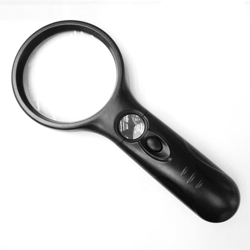 Handheld 3X 45X Illuminated Magnifier 3 LED ABS Body Microscope Reading Magnifying Glass Aid for Seniors loupe