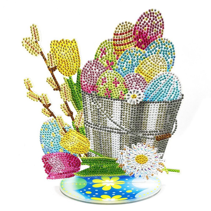 Easter Rabbit DIY Diamond Painting Kit Easter Egg Bunny Desktop Decoration Mosaic Embroidery Dot Diamond Home Decor