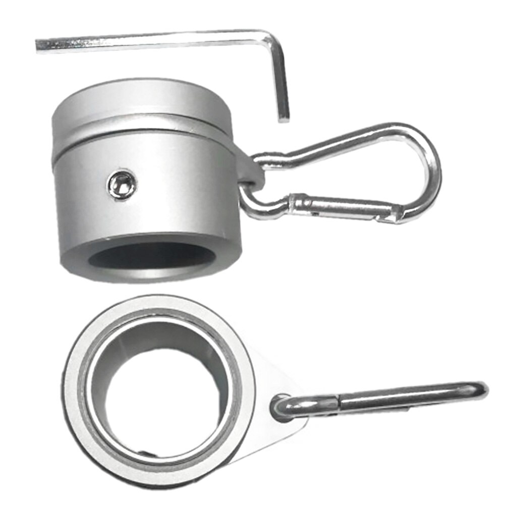 2pcs Grommet Aluminum Alloy Outdoor Adjustable 360 Degree Rotating 26mm Easy Install Silver Flag Pole Ring With Carabiner