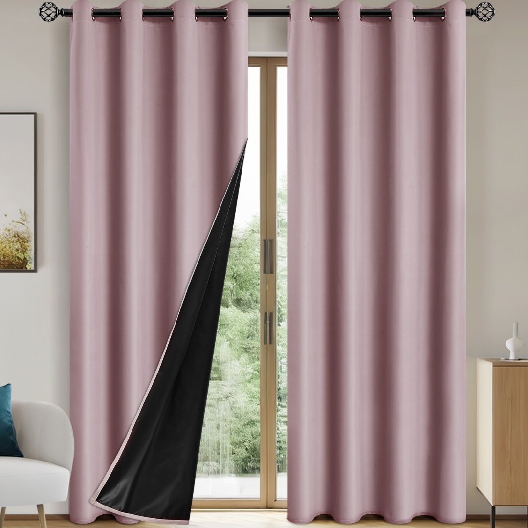 Cortinas opacas con forro aislante recubierto, adecuadas para sala de estar, dormitorio, cocina, decoración del hogar, decoración de la habitación, 2 uds.