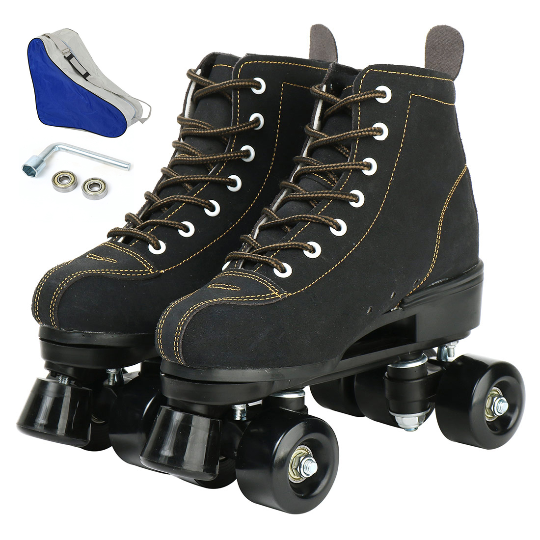 Größe 40, 41 42 43 45, zweireihige Rollschuhe für Damen und Herren, Erwachsene, blinkende 4-Räder-Skateschuhe, draussen-skaten-Quad-Turnschuhe: Himmel Blau / 42