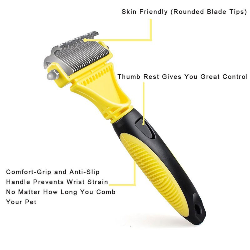 Dubbele Side Pet Bont Hond Borstel Kam Hark Haar Borstel Kat Grooming Deshedding Trimmer Tool Hond Kam Huisdier Borstel Rake 12/23 Blades