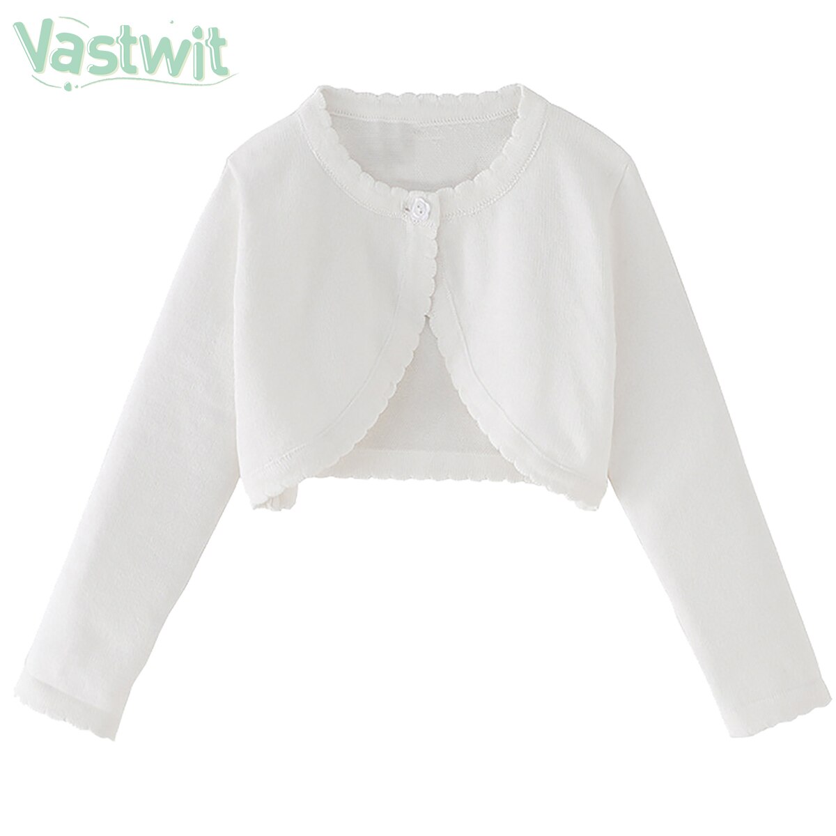 Kids Girls Long Sleeve Cotton Knitted Sweaters Jacket Cropped Knit Bolero Cardigan Shrug Coat Wedding Birthday Party Outerwear